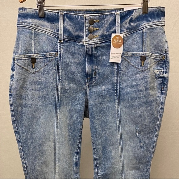LANE BRYANT 18 NWT High-Rise 3-Button Jegging Light Wash Womens Skinny Jeans - Picture 5 of 15